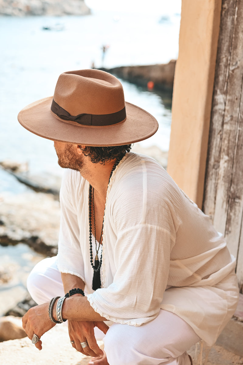 rancher hat brown / Woolen beach hat for men / Party hat