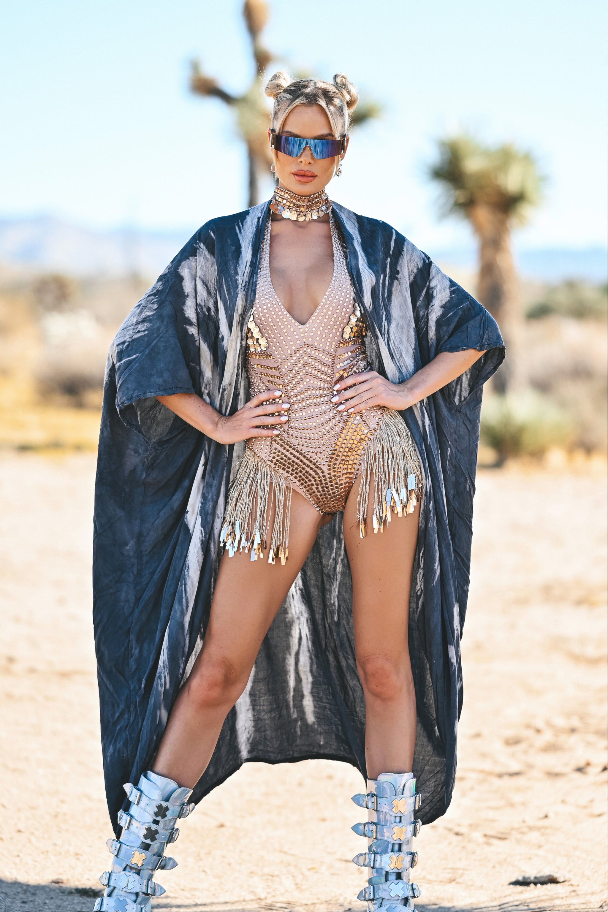 Bohemian Kimono Rave Outfit Disco Sequin Tassel Kimono