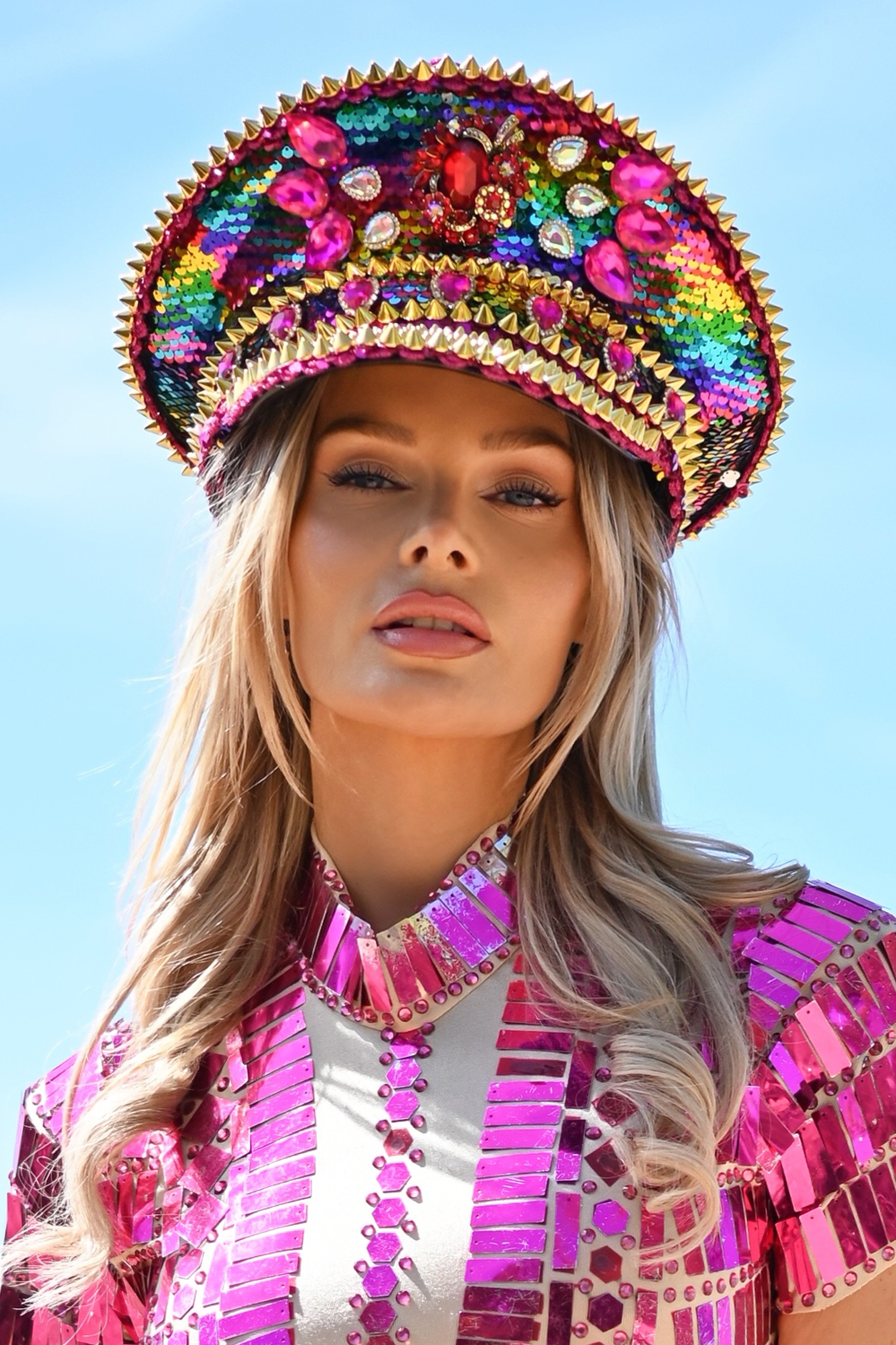 Poppy rhinestone captain hat