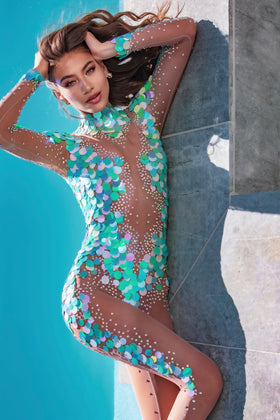 Cosmic bliss sequin jumpsuit - Borninstockholm