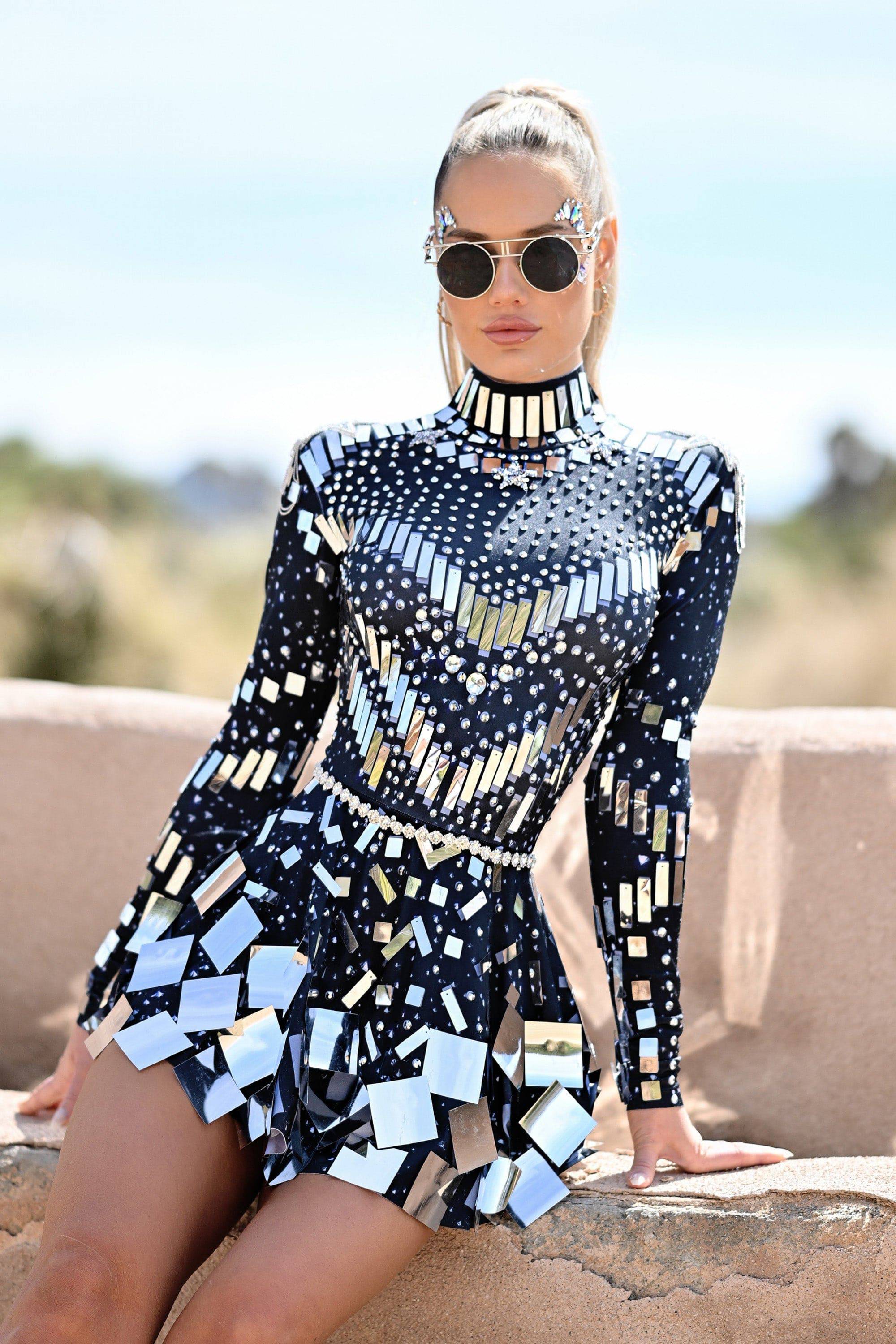 Emma Sequin Rhinestone Party Dress Black Emma Sequin Rhinestone Party Dress Black