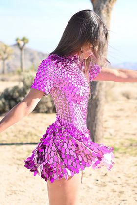 Melanie metallic party dress pink - Borninstockholm