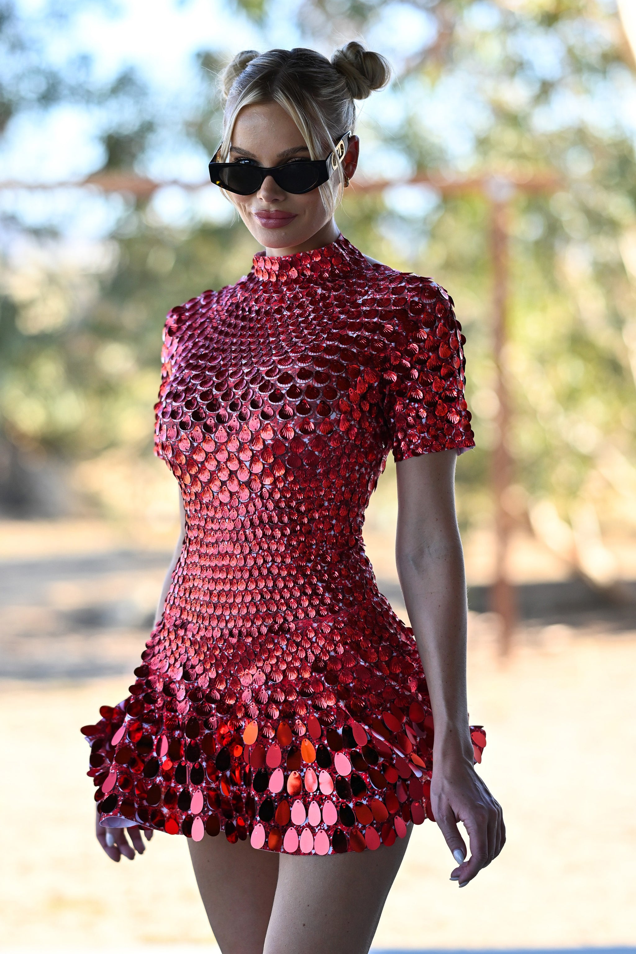 metallic red dress Melanie metallic party dress red