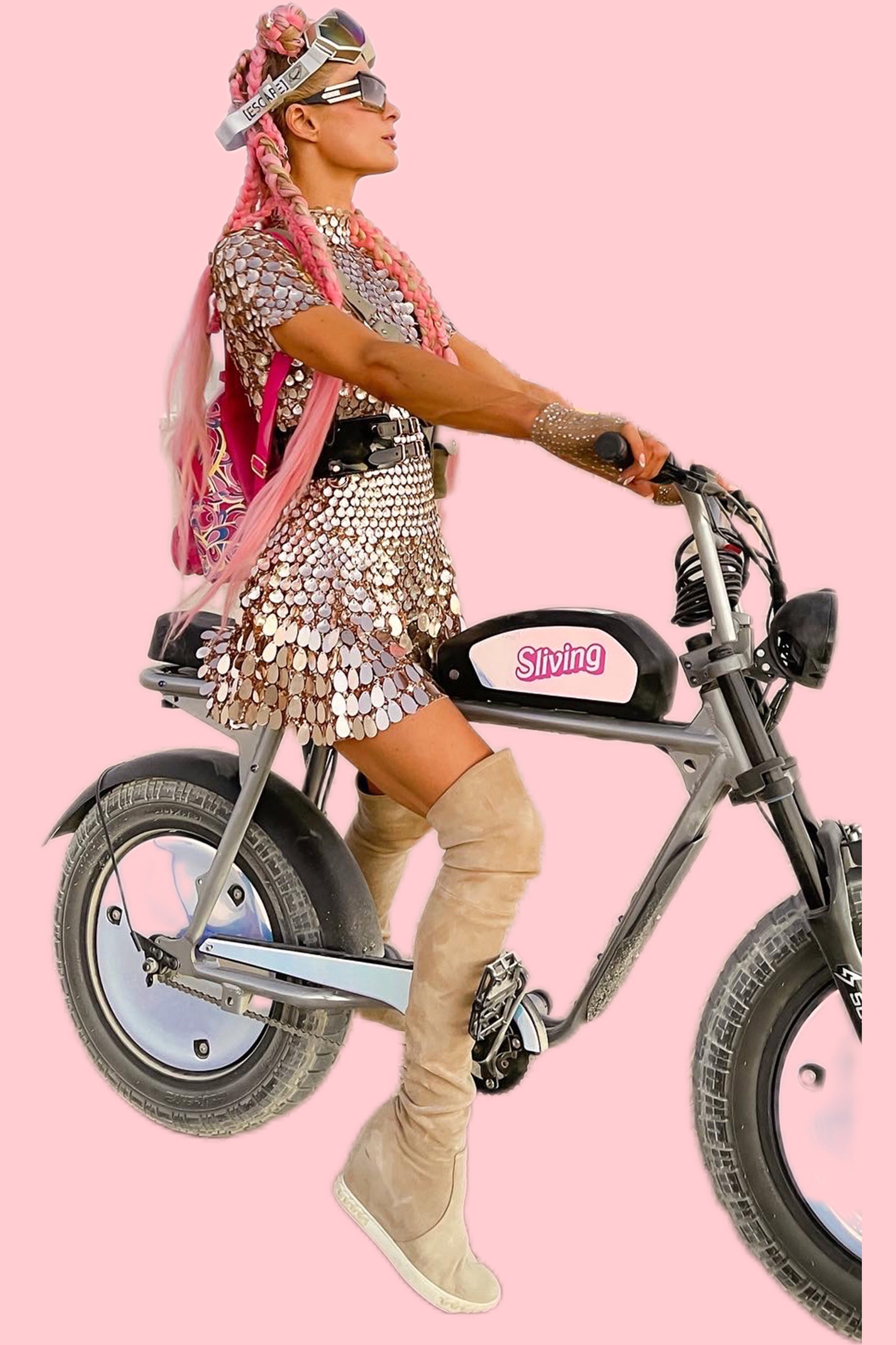 Paris Hilton Metallic Dress / Festival dress worn by Paris Hilton /  Borninstockholm
