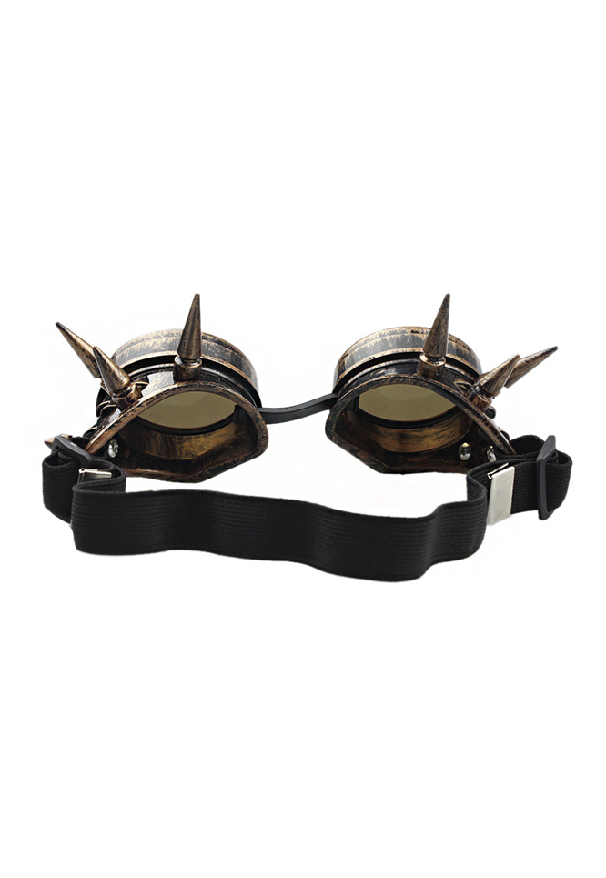 steampunk goggles sunglasses Steam punk spike goggles guld | Festival accessories