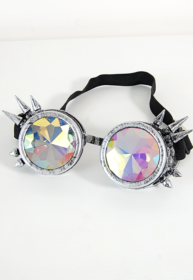 Steam punk reflective goggles silver