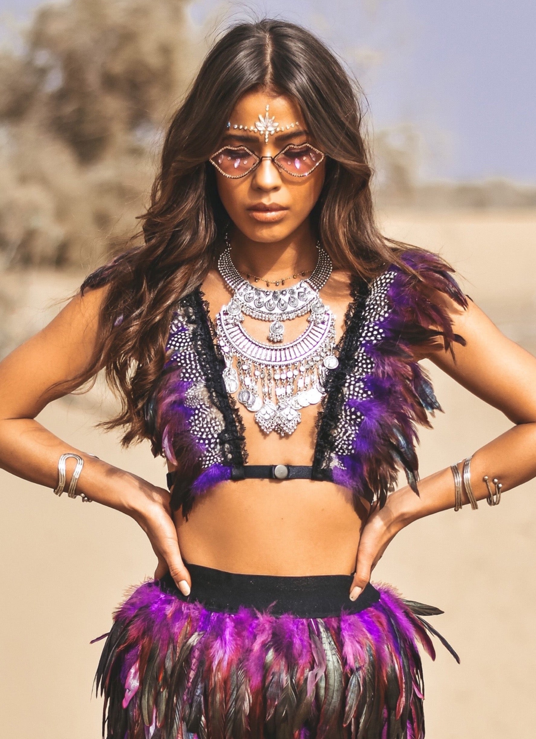 Feather top purple | Luxury & Fast Shipping