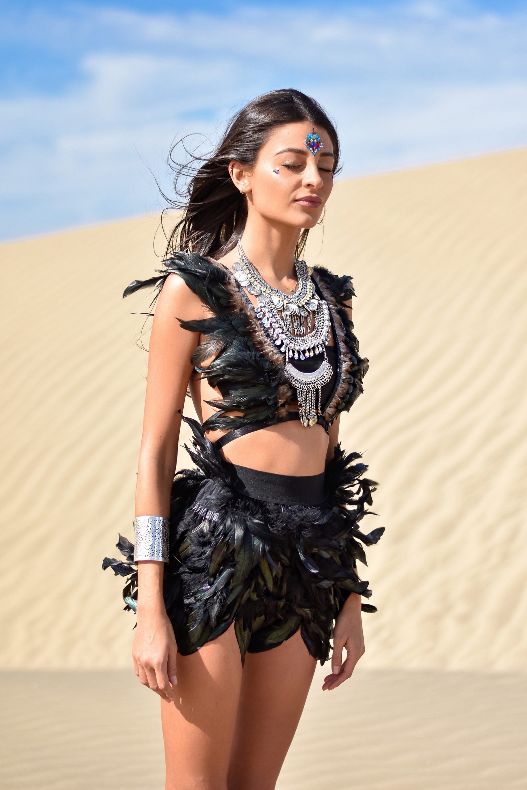 Desert feather set black