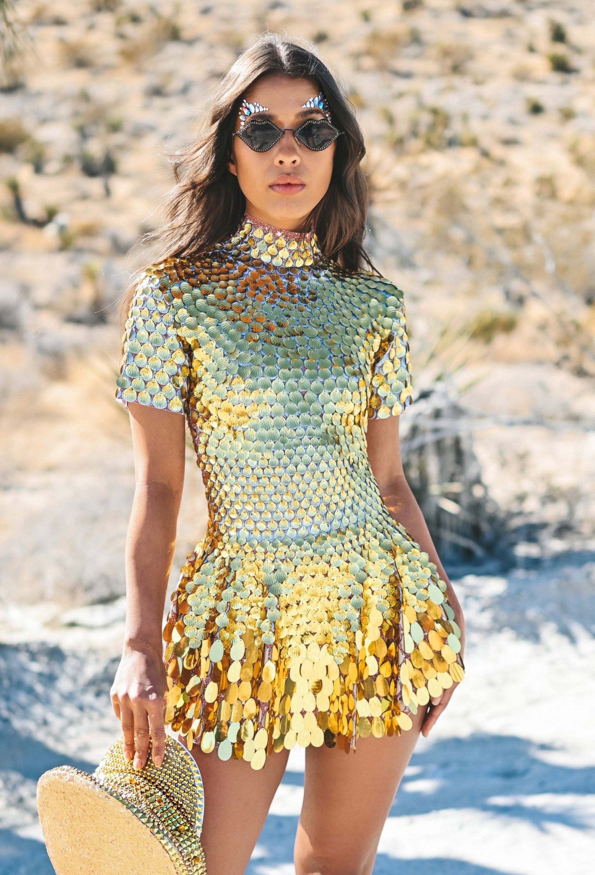 Melanie metallic party dress gold Melanie metallic party dress gold