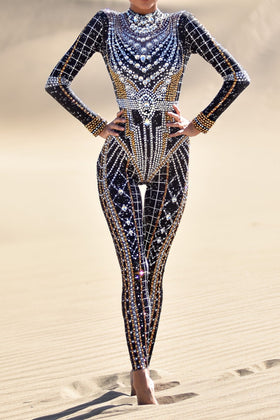 Dominique luxury rhinestone jumpsuit - Borninstockholm